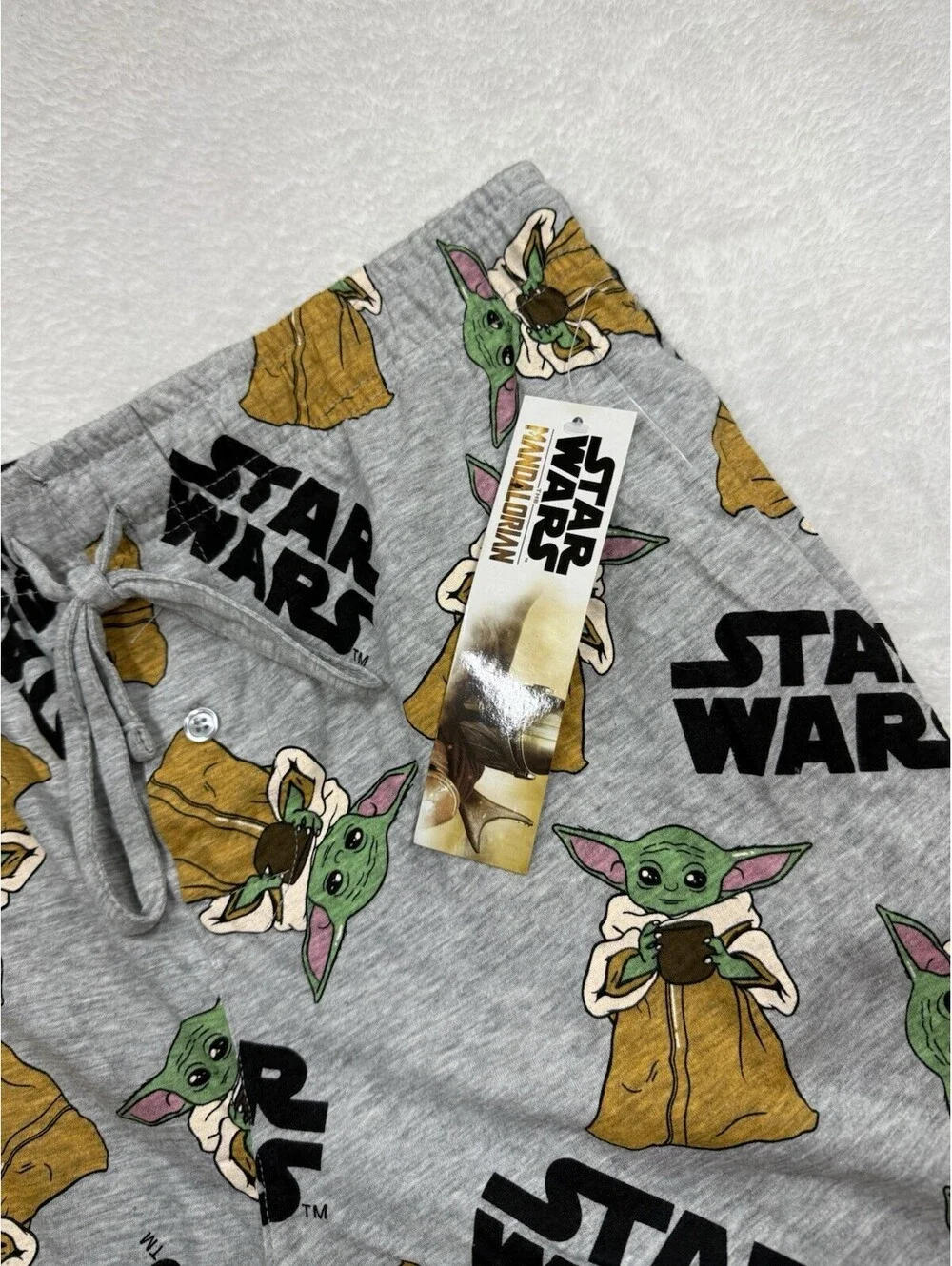 Star Wars Mandalorian Baby Yoda Sleep Pants PJs W/ Pockets Adult Men's M NWT